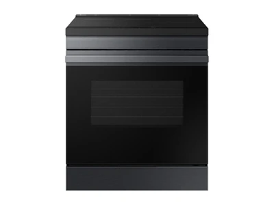 Bespoke Smart Slide-In Induction Range 6.3 cu. ft. in Matte Black Steel with Anti-Scratch Glass Cooktop | Samsung US