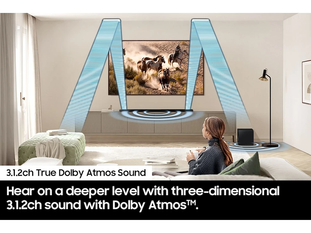 Ultra-slim 3.1.2ch. Wireless Dolby ATMOS Soundbar w/ Q-Symphony / HW-S800D