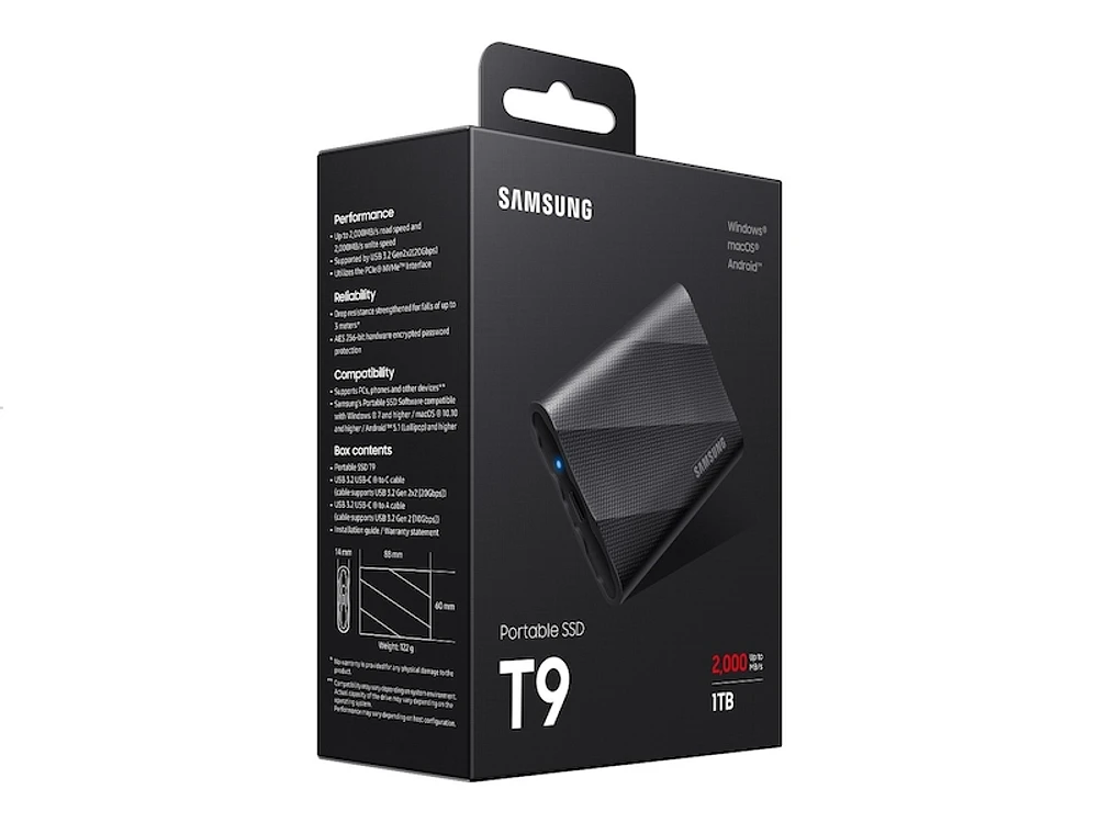 Portable SSD T9 USB 3.2 Gen2x2 1TB (Black)