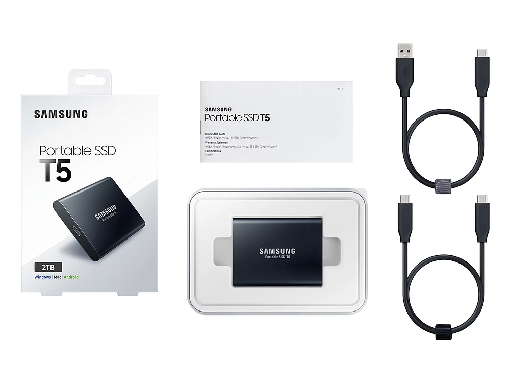 2TB Portable SSD T5 MU-PA2T0B/AM | Samsung Business US