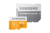 MicroSDHC 16GB EVO Memory Card with Adapter Memory & Storage - MB-MP16DA/AM | Samsung US