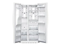 22 cu. ft. Counter Depth Side-by-Side Refrigerator in White Refrigerator - RS22HDHPNWW/AA | Samsung US