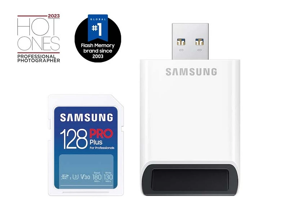 PRO Plus + Reader Full Size SDXC Card 128GB