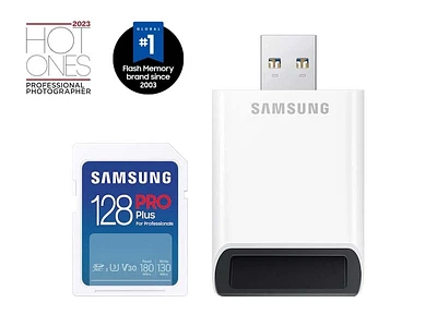 PRO Plus + Reader Full Size SDXC Card 128GB