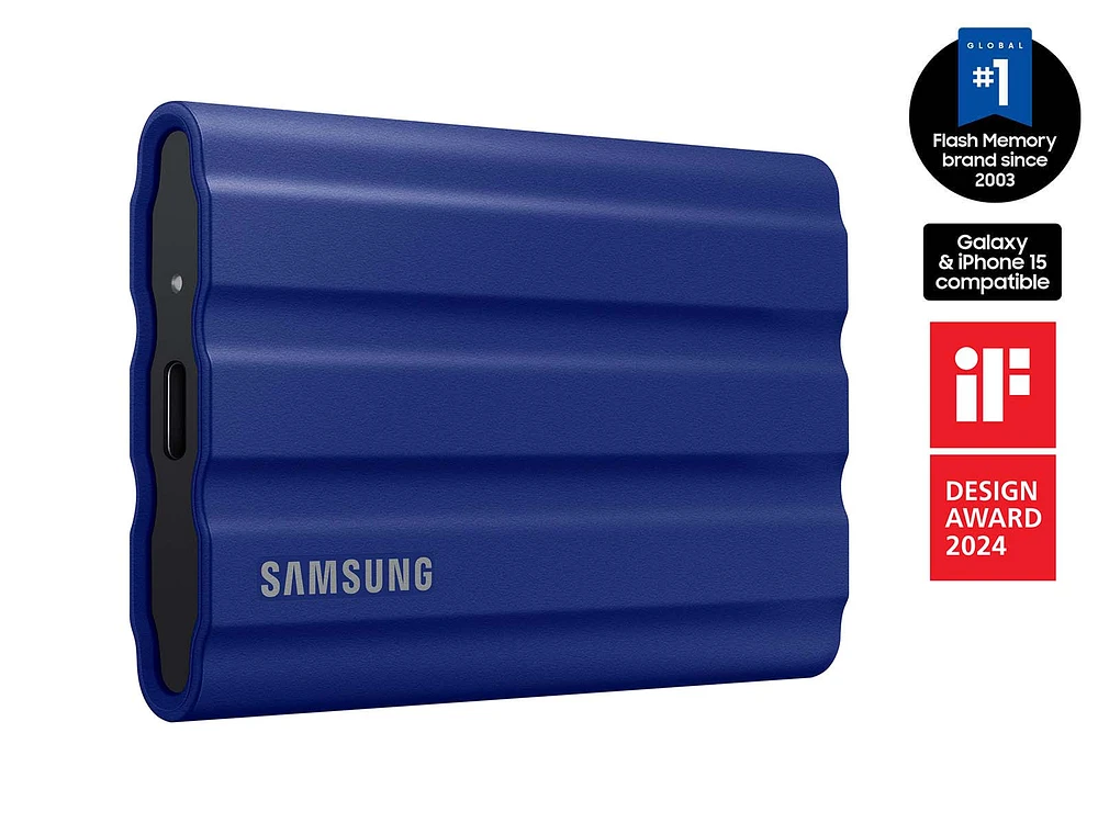 MU-PE1T0R/AM | Portable SSD T7 Shield USB 3.2 1TB (Blue) | Samsung Business US