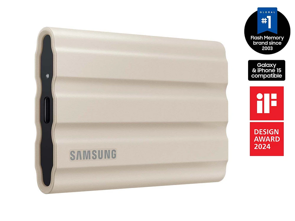 Portable SSD T7 Shield USB 3.2 1TB (Beige) Memory & Storage - MU-PE1T0K/AM | Samsung US