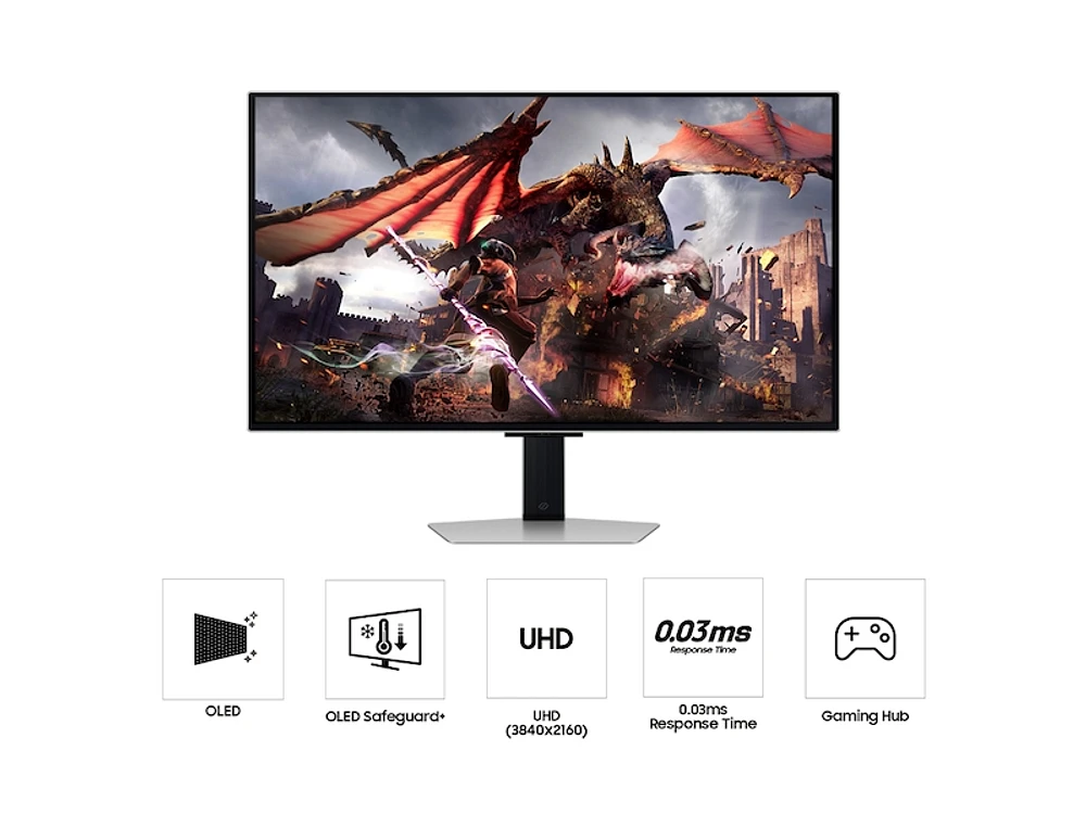 32" Odyssey OLED G8 (G80SD) 4K UHD 240Hz 0.03ms G-Sync Compatible Smart Gaming Monitor with Sleek Metal Design