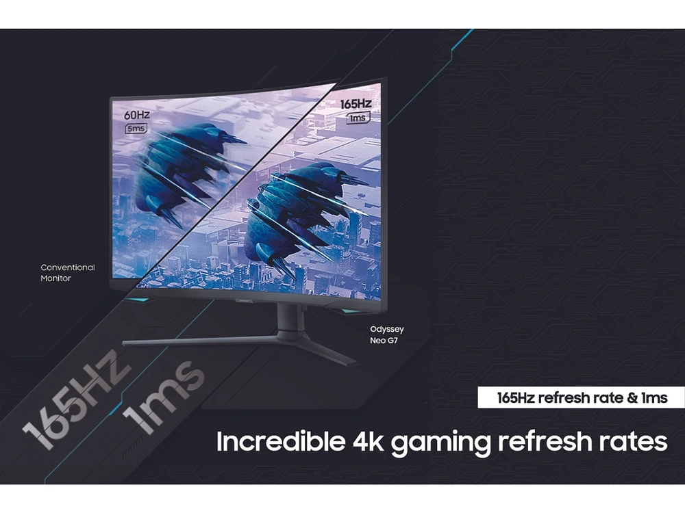 32" Odyssey Neo G7 4K UHD 165Hz Gaming Monitor - LS32BG752NNXGO | Samsung Business US