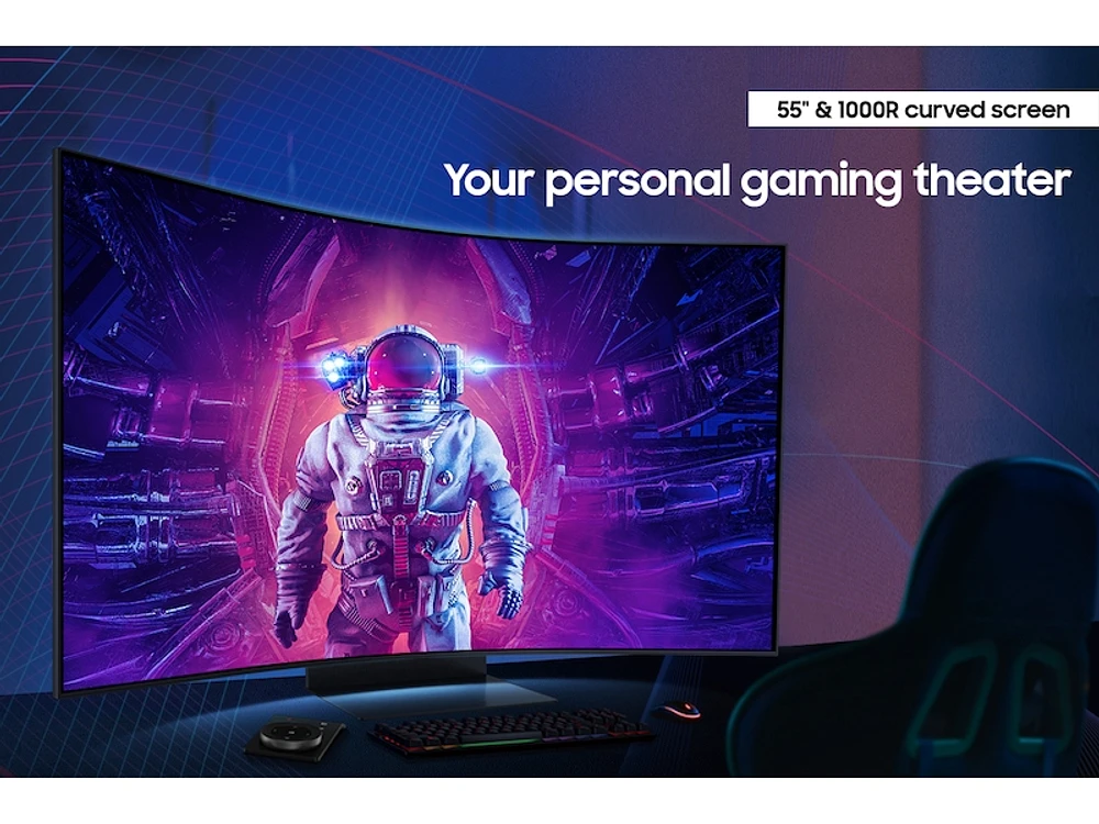 55" Odyssey Ark 2nd Gen. 4K UHD 165Hz 1ms(GtG) Quantum Mini-LED Curved Gaming Screen