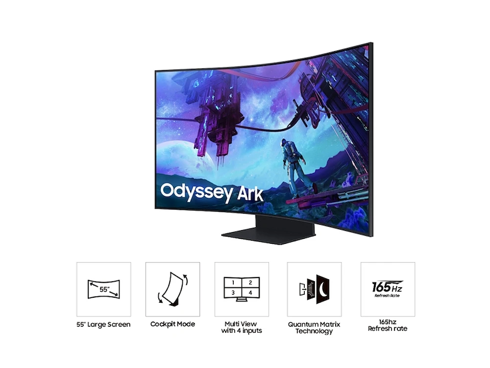 55" Odyssey Ark 2nd Gen. 4K UHD 165Hz 1ms(GtG) Quantum Mini-LED Curved Gaming Screen