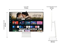 32" Smart Monitor M8 (M80D) 4K UHD with Streaming TV, Speakers, USB-C, Ergonomic Stand and SlimFit Camera