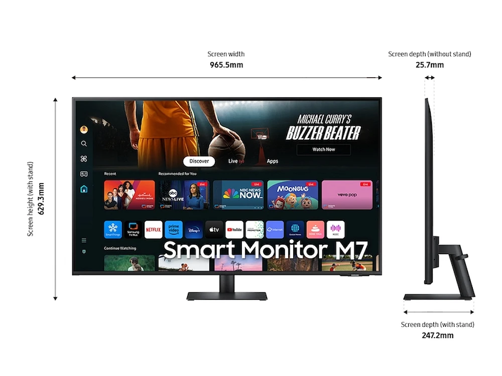 43" Smart Monitor M7 (M70D) 4K UHD with Streaming TV