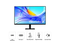 32" ViewFinity S8 (S80UD) 4K UHD HDR10 High Resolution Monitor with USB-C and Ergonomic Stand