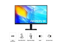 27" ViewFinity S8 (S80D) 4K UHD HDR10 High Resolution Monitor with Ergonomic Stand