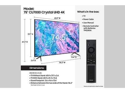 75" Class Crystal UHD CU7000