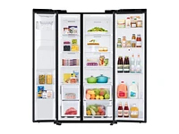 RS27T5561SG/AA | 26.7 cu. ft. Large Capacity Side-by-Side Refrigerator with Touch Screen Family Hub™ in Black Stainless Steel | Samsung Business US