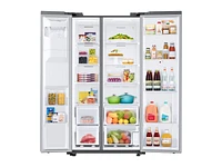 RS27T5561SR/AA | 26.7 cu. ft. Large Capacity Side-by-Side Refrigerator with Touch Screen Family Hub™ in Stainless Steel | Samsung Business US