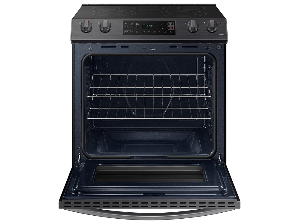 NE63T8111SG/AA | 6.3 cu. ft. Smart Slide-in Electric Range in Black Stainless Steel | Samsung Business US