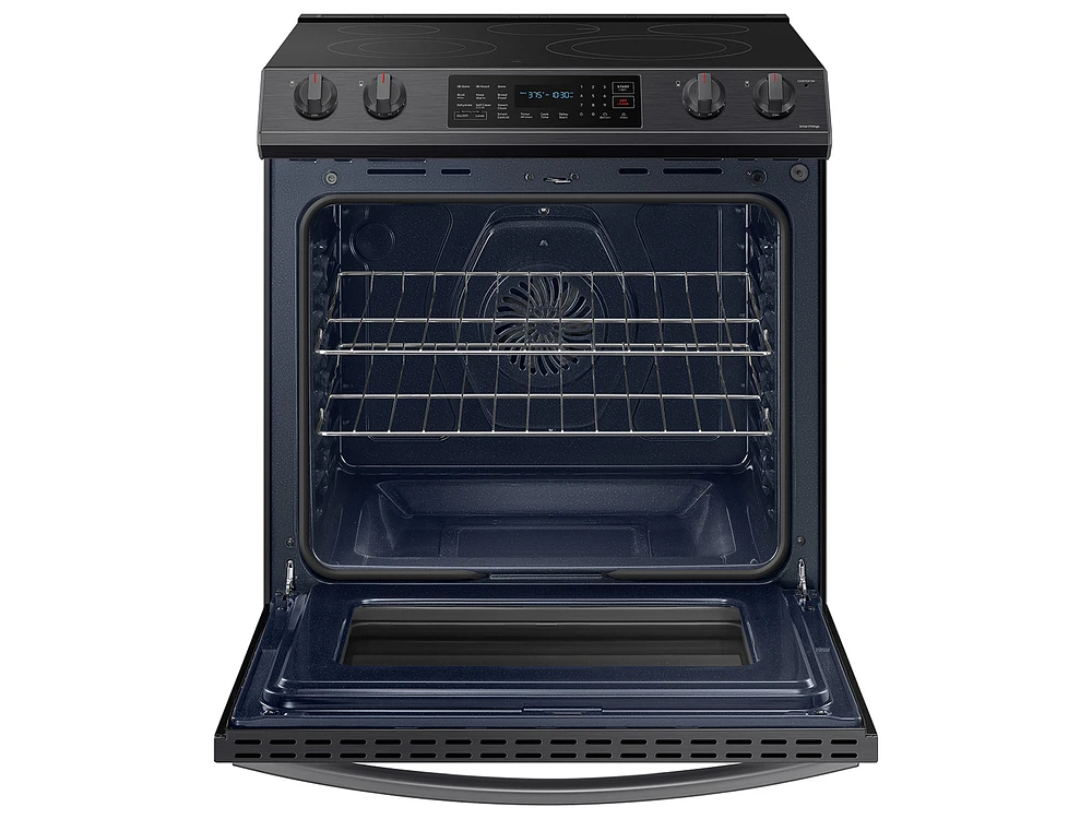 NE63T8311SG/AA | 6.3 cu. ft. Smart Slide-in Electric Range with Convection in Black Stainless Steel | Samsung Business US