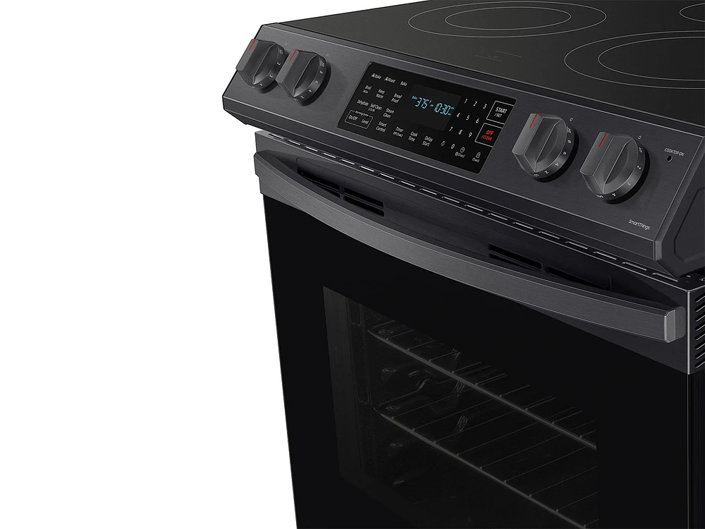 NE63T8311SG/AA | 6.3 cu. ft. Smart Slide-in Electric Range with Convection in Black Stainless Steel | Samsung Business US