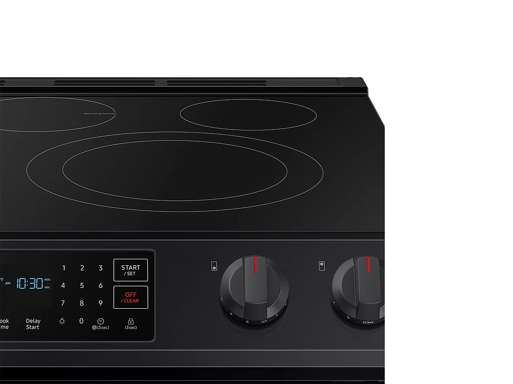 NE63T8311SG/AA | 6.3 cu. ft. Smart Slide-in Electric Range with Convection in Black Stainless Steel | Samsung Business US