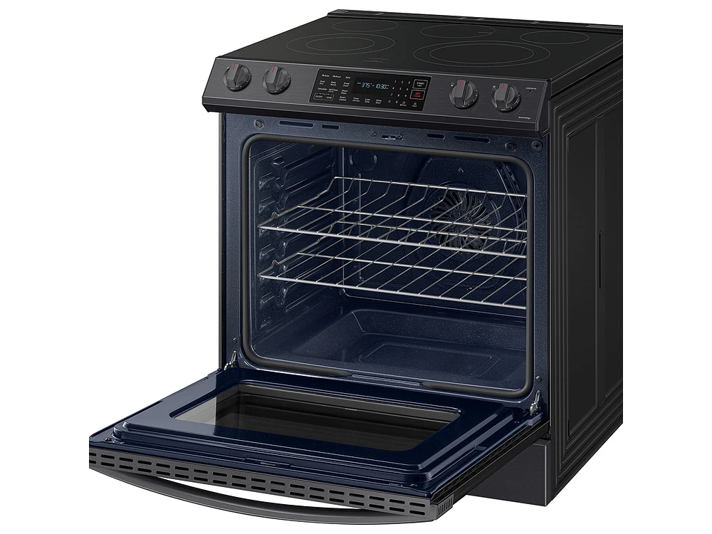 NE63T8311SG/AA | 6.3 cu. ft. Smart Slide-in Electric Range with Convection in Black Stainless Steel | Samsung Business US