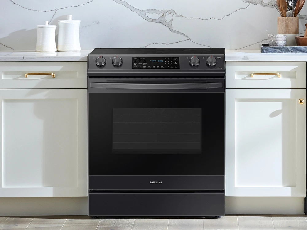 NE63T8511SG/AA | 6.3 cu. ft. Smart Slide-in Electric Range with Air Fry in Black Stainless Steel | Samsung Business US