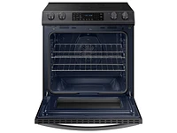 NE63T8511SG/AA | 6.3 cu. ft. Smart Slide-in Electric Range with Air Fry in Black Stainless Steel | Samsung Business US