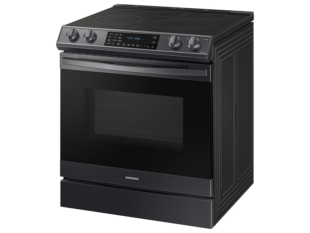 NE63T8511SG/AA | 6.3 cu. ft. Smart Slide-in Electric Range with Air Fry in Black Stainless Steel | Samsung Business US