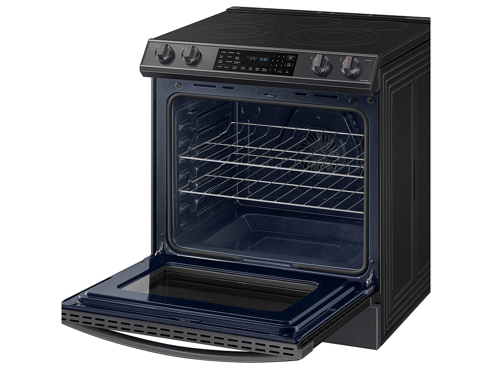 NE63T8511SG/AA | 6.3 cu. ft. Smart Slide-in Electric Range with Air Fry in Black Stainless Steel | Samsung Business US