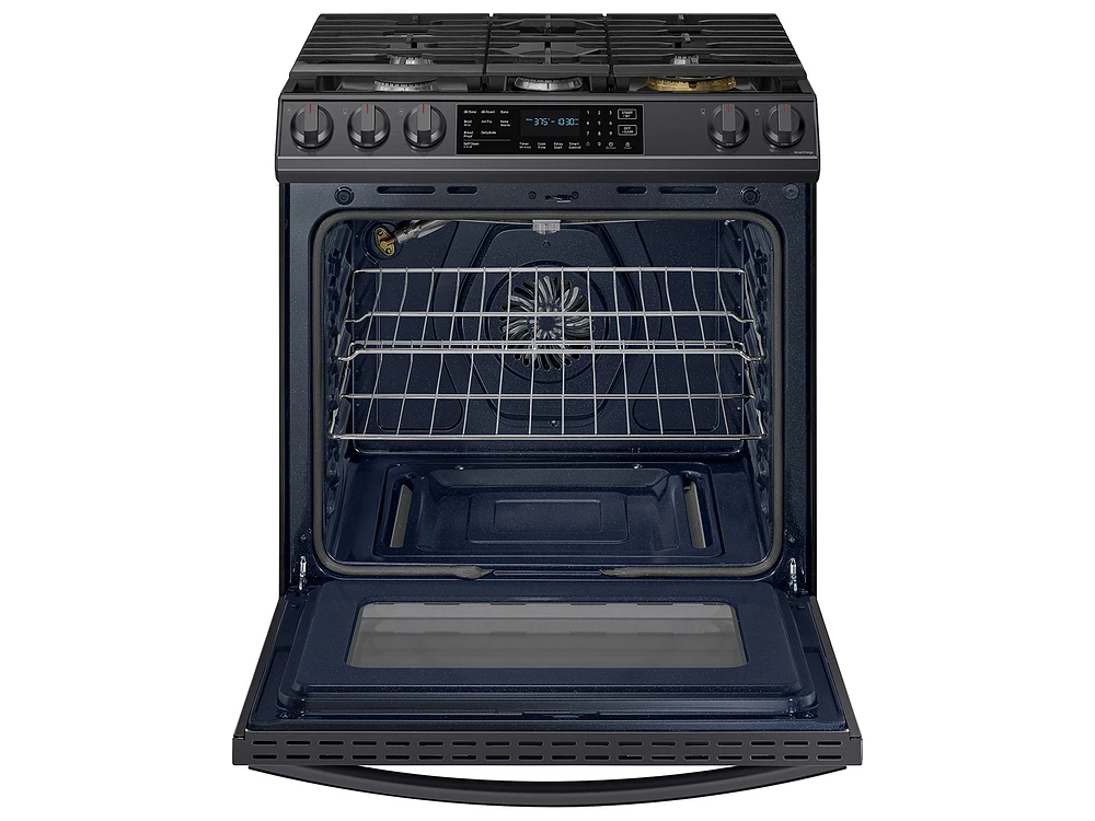 NX60T8511SG/AA | 6.0 cu ft. Smart Slide-in Gas Range with Air Fry in Black Stainless Steel | Samsung Business US