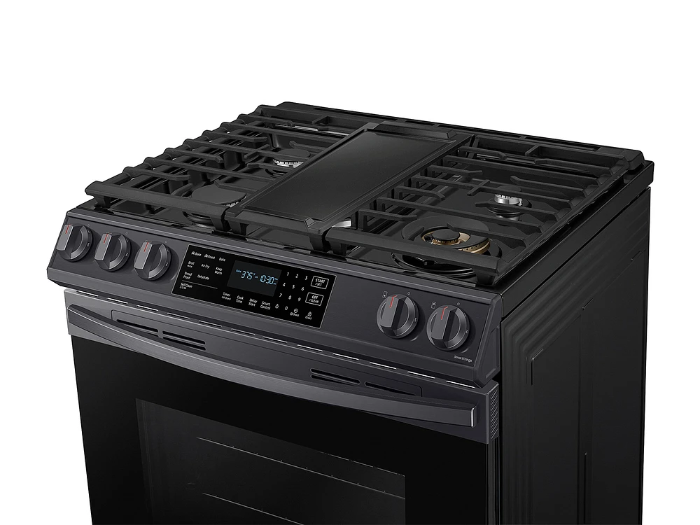 NX60T8511SG/AA | 6.0 cu ft. Smart Slide-in Gas Range with Air Fry in Black Stainless Steel | Samsung Business US