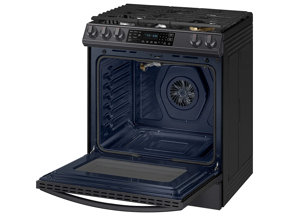 NX60T8511SG/AA | 6.0 cu ft. Smart Slide-in Gas Range with Air Fry in Black Stainless Steel | Samsung Business US