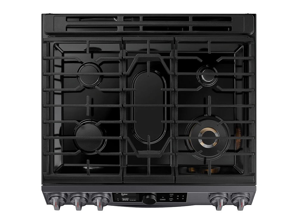 NX60T8751SG/AA | 6.0 cu ft. Smart Slide-in Gas Range with Flex Duo™, Smart Dial & Air Fry in Black Stainless Steel | Samsung Business US