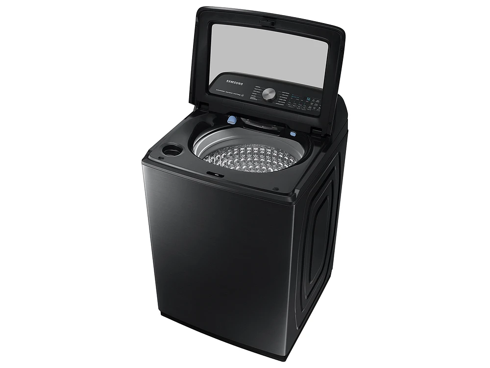 WA51A5505AV/US | 5.1 cu. ft. Smart Top Load Washer with ActiveWave™ Agitator and Super Speed Wash in Brushed Black | Samsung Business US