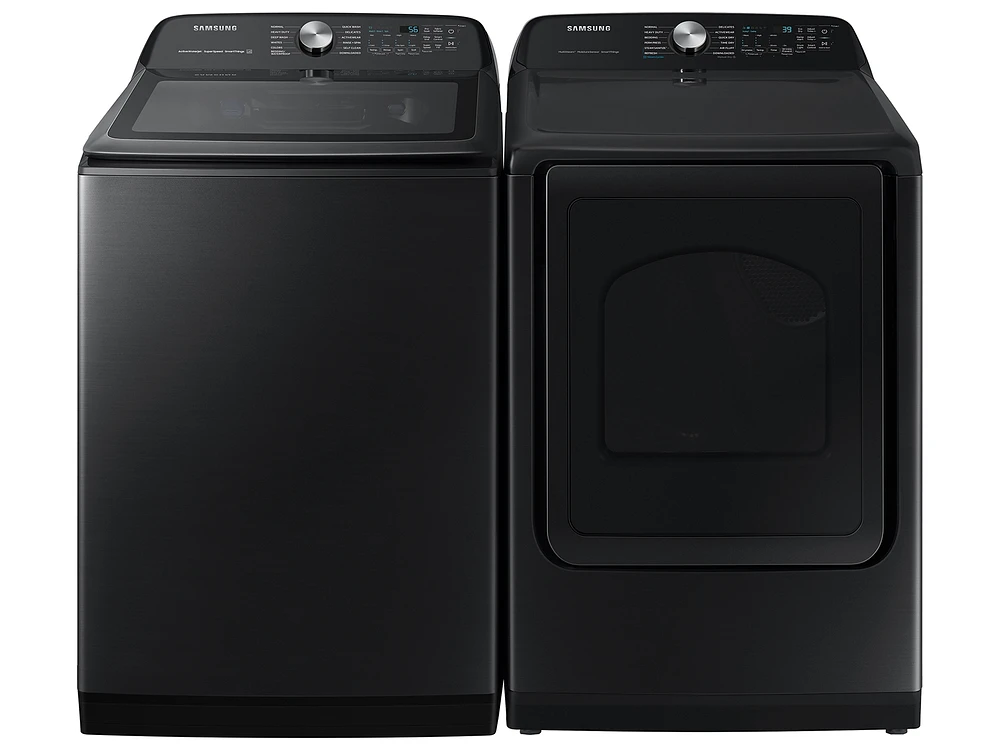 WA51A5505AV/US | 5.1 cu. ft. Smart Top Load Washer with ActiveWave™ Agitator and Super Speed Wash in Brushed Black | Samsung Business US