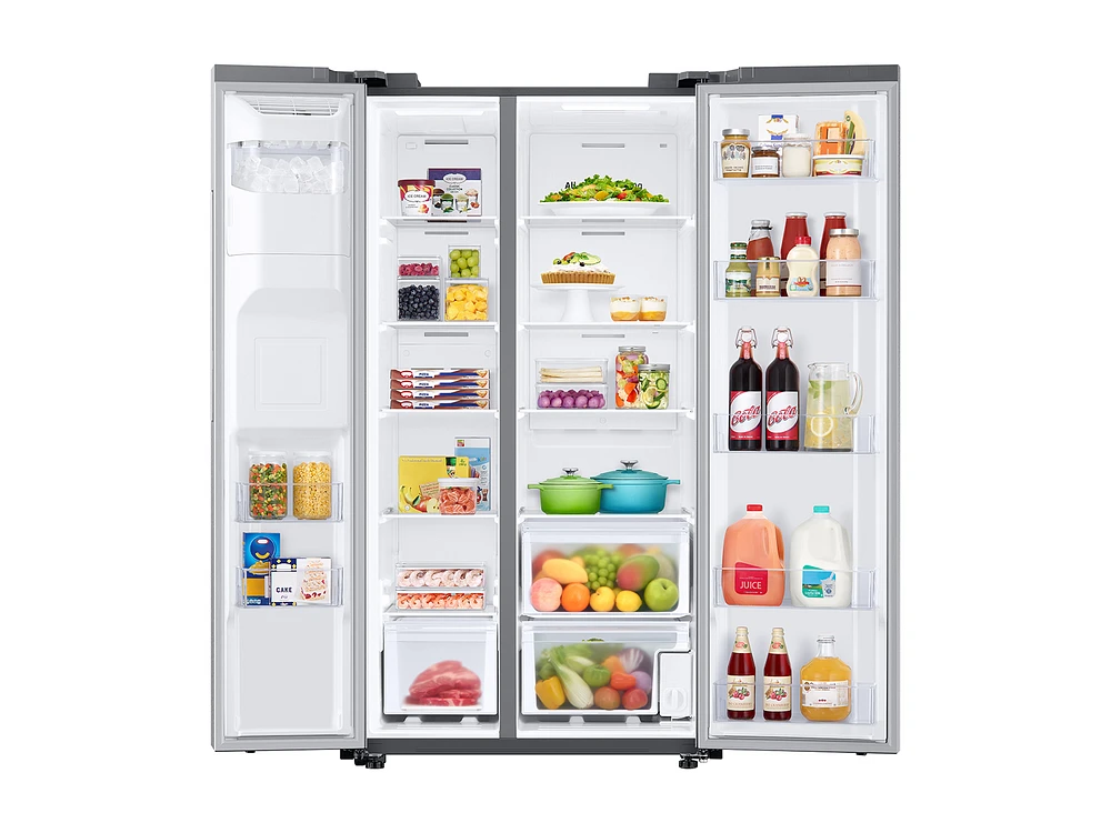 27.4 cu. ft. Large Capacity Energy Efficient Side-By-Side Refrigerator in Stainless Steel | Samsung Business US