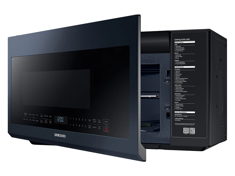 Bespoke Smart Over-the-Range Microwave with Vent 2.1 cu. ft. in Navy Steel | Samsung US