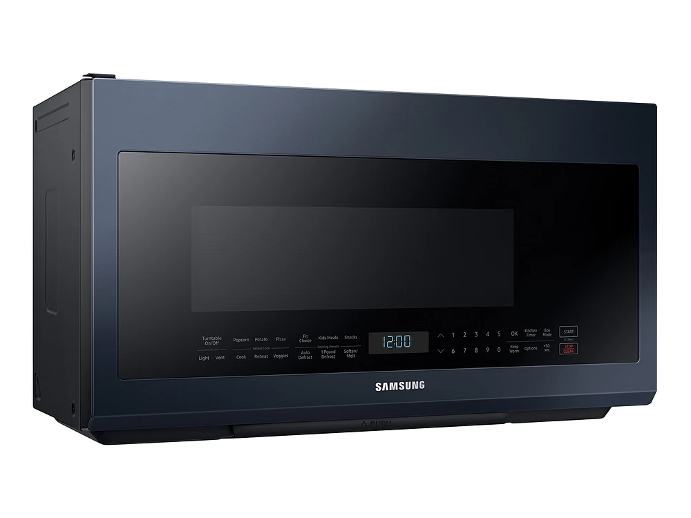 Bespoke Smart Over-the-Range Microwave with Vent 2.1 cu. ft. in Navy Steel | Samsung US