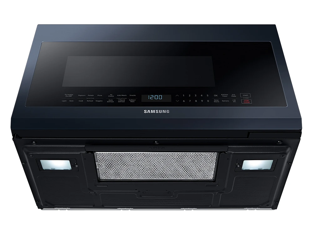 Bespoke Smart Over-the-Range Microwave with Vent 2.1 cu. ft. in Navy Steel | Samsung US