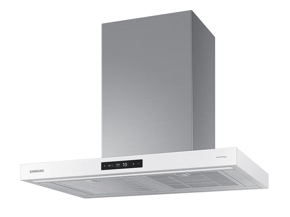 Bespoke Smart Wall Mount Range Hood 30" in Stainless Steel with White Panel | Samsung US