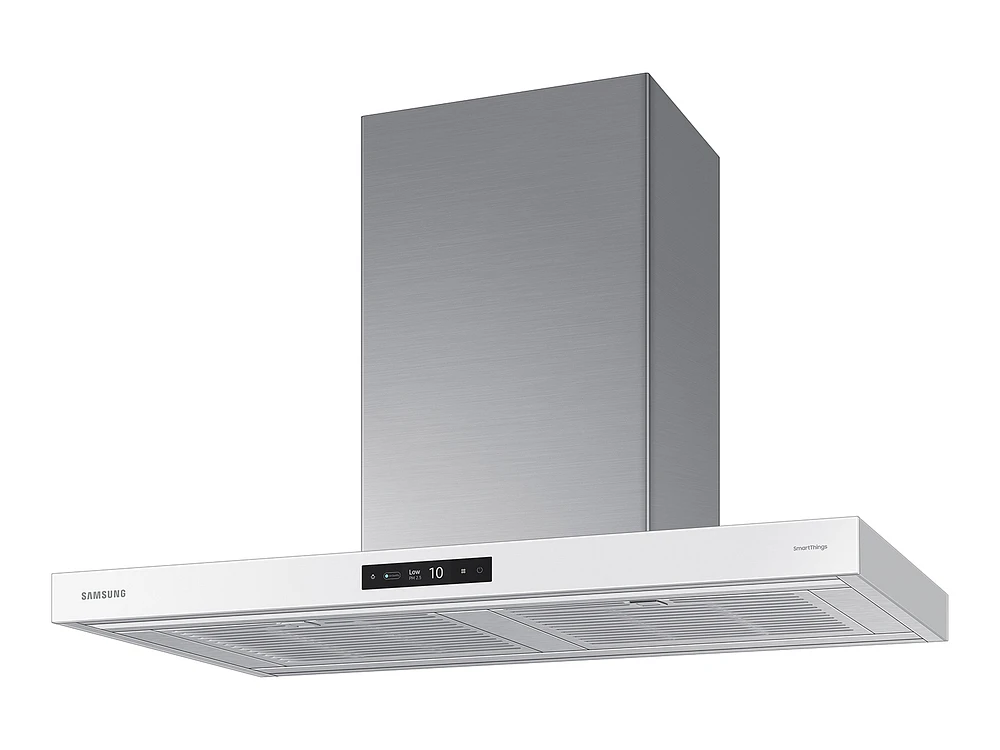 Bespoke Smart Wall Mount Range Hood 36" in Stainless Steel with White Panel | Samsung US