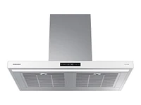 Bespoke Smart Wall Mount Range Hood 36" in Stainless Steel with White Panel | Samsung US