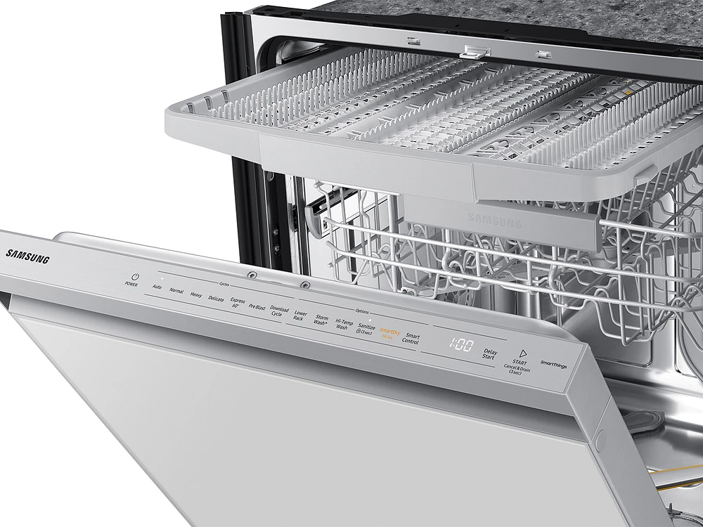 Bespoke Smart 42dBA Dishwasher with StormWash+™ and Smart Dry in White Glass