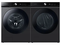 Bespoke Brushed Black Ultra Capacity AI Smart Dial Front Load Washer and Gas Dryer Set | Samsung US