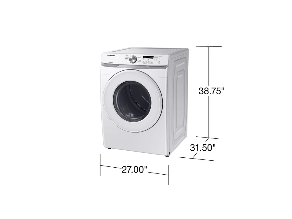 DVE45T6000W/A3 | 7.5 cu. ft. Electric Dryer with Sensor Dry in White | Samsung Business US