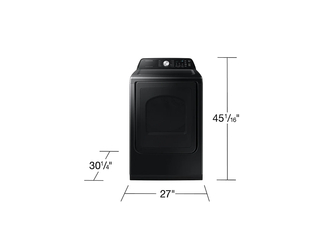 7.4 cu. ft. Smart Electric Dryer with Sensor Dry in Brushed Black | Samsung US