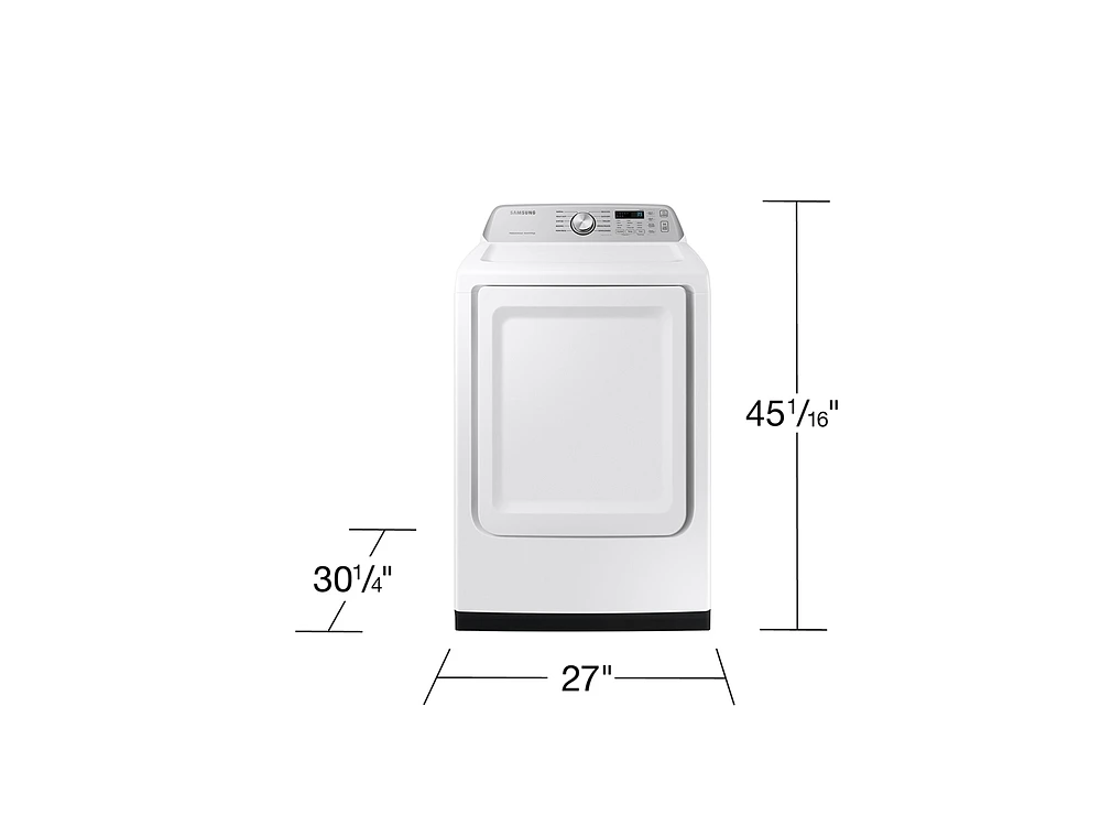 7.4 cu. ft. Smart Electric Dryer with Sensor Dry in White | Samsung US