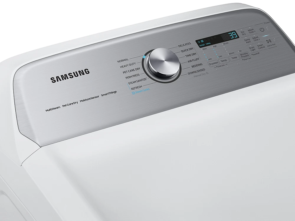 7.4 cu. ft. Smart Front Load Electric Dryer with Pet Care Dry & Steam Sanitize+ in White | Samsung US