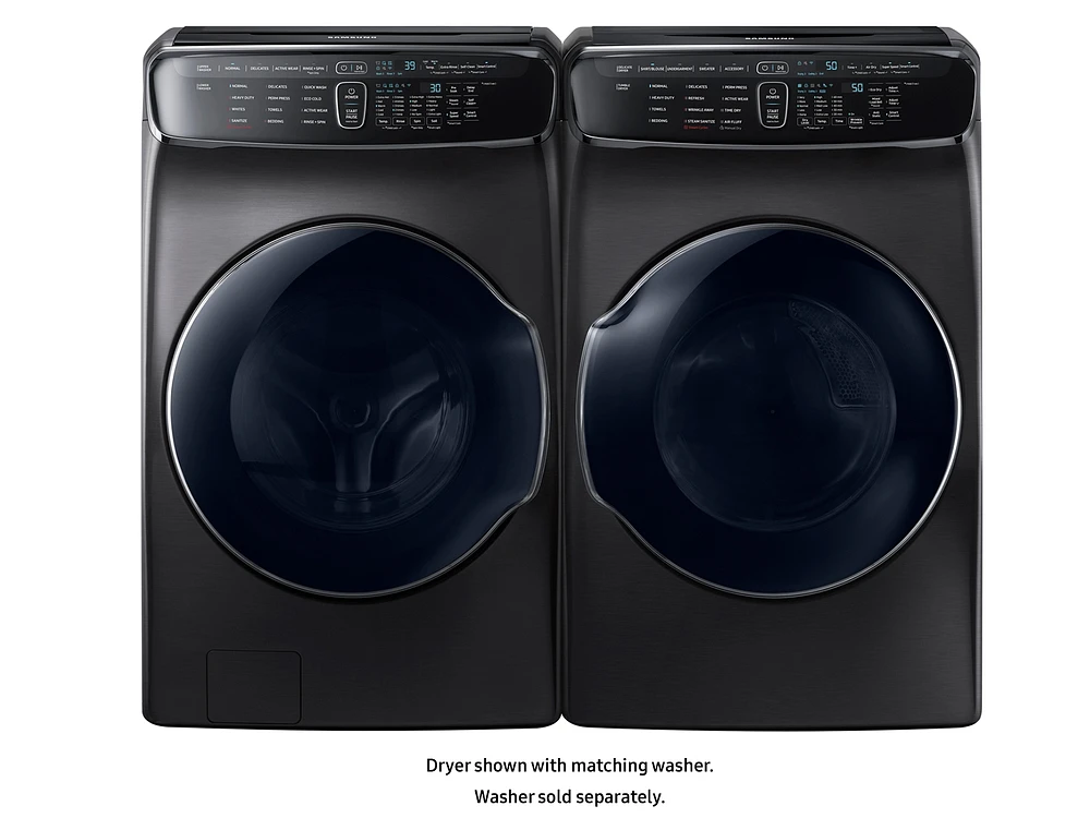 DVE60M9900V/A3 | 7.5 cu. ft. Smart Electric Dryer with FlexDry™ in Black Stainless Steel | Samsung Business US